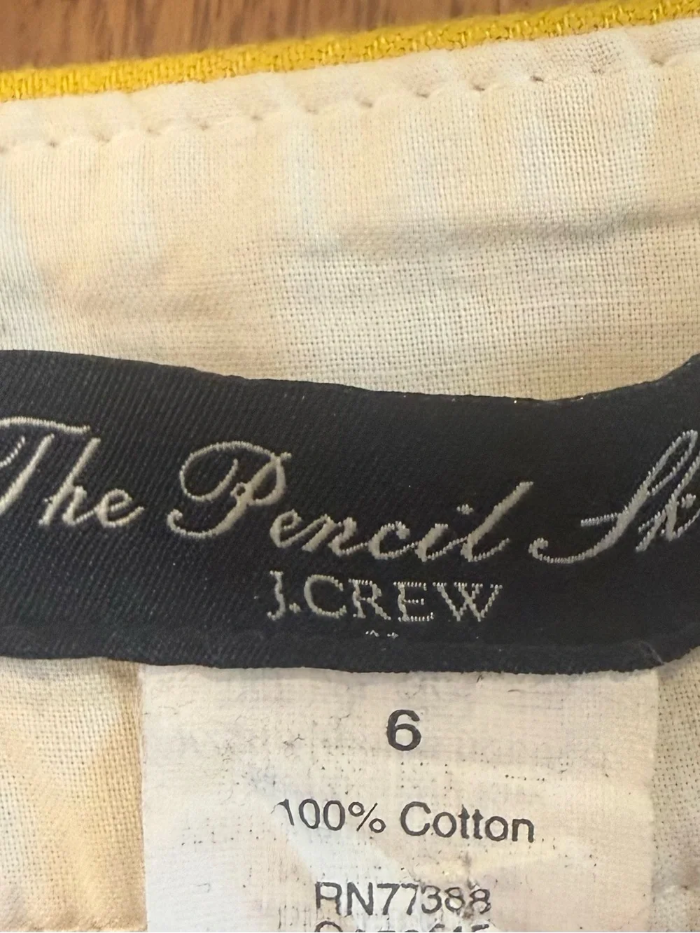 J. Crew Yellow Pencil Skirt